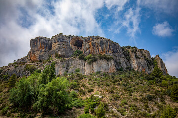 Naklejka premium Typical abandoned country houses at the beginning of the Hondares ravine, in the Sierra de Moratalla, Region of Murcia, Spain