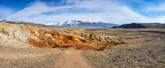 Landscape of Kizil Chin, a place called “Mars” in Altay mountains