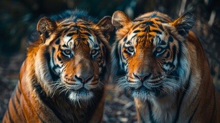 Fototapeta premium Lion and Tiger Together 