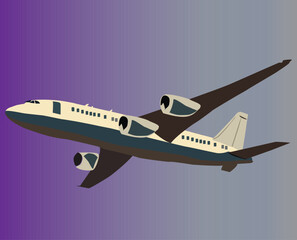 Vintage airplane Passenger jet Airplane isolated on white background airplane  travel airplane Model  airplane Landing airplane.  Commercial aircraft  Airplane taking off from the airport Wide body pa