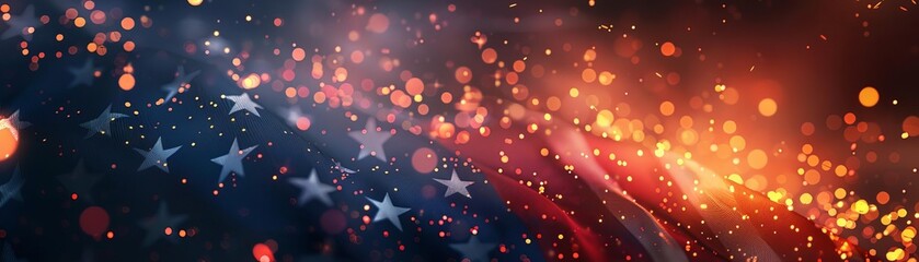 Obraz premium 4th of July poster templateUSA independence day celebration with American flagUSA 4th of July promotion advertising banner template for Brochures,Poster or Banner