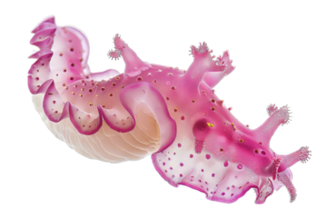Pink Flatworm Isolated