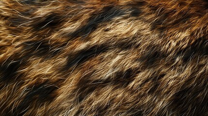 Fototapeta premium Close-up texture of brown and black fur, ideal for background or design.