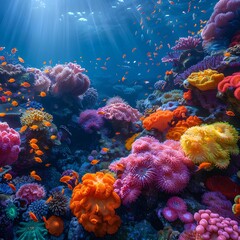 Marine conservation theme: Colorful coral reef.