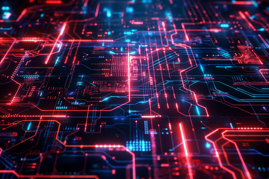 Future technology of binary circuit boards Blue cyber security concept background High speed digital internet Abstract background vector speed technology concept