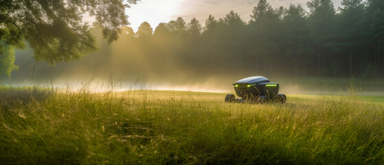 Fototapeta premium A robot lawn mower