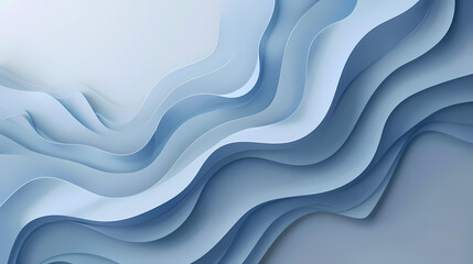 Elegant abstract waves in pale blue and gray, creating a serene and flowing 3D design perfect for modern backgrounds.