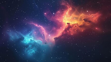 Naklejka premium A celestial wallpaper with stars and galaxies, selective focus