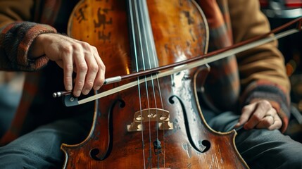 Close-Up of Musical Instrument: Highlight the craftsmanship and details of a musical instrument,