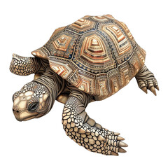 A realistic illustration of a prehistoric turtle, transparent background