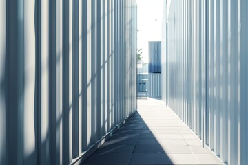 A box is sitting in the middle of a wall