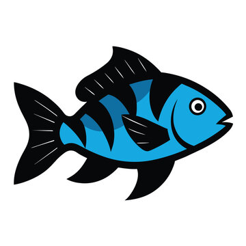 recommend clip art: Solid color Cichlid animal vector design