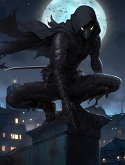 assassin on the city rooftops