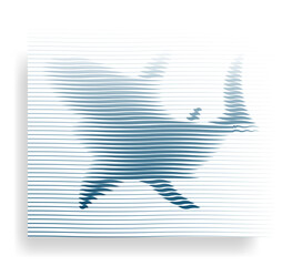  Shark Lines Hologram Effect Sea Wavy Blue Vector Background