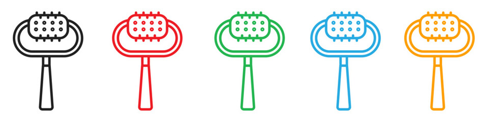 Derma roller icon line art vector