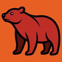 Solid color Cinnamon Bear animal vector design