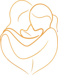 Elegant and Minimalistic Line Art of a Couple Hugging