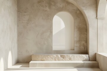 large archway with a white wall and a white ceiling