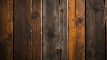 Naklejka premium Weathered Wooden Plank Background with Rich Amber and Brown Hues