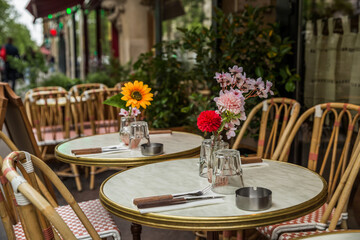 table setting in a restaurant