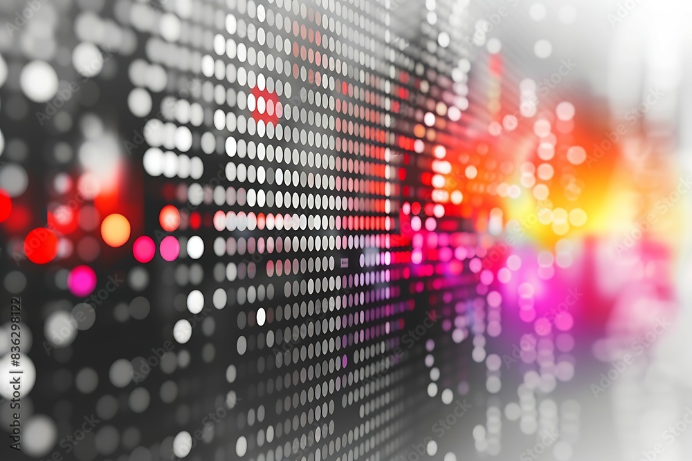 Poster abstract technology background with bokeh defocused lights and other elements