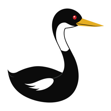 recommend clip art: Solid color Clark’s Grebe animal vector design