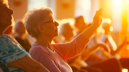 Wellness Together: Elderly Group Flourishes in Chair Exercise Routine