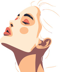 Elegant Female Portrait in Minimalist Vector Art Style with Soft Tones