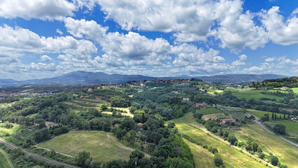 Fototapeta premium Rural landscape surrounding the town of Chiusi in Tuscany