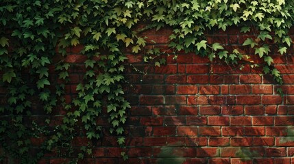 Ivy covered Red Brick Wall