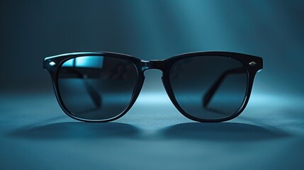 Sleek Black Sunglasses with Studio Lighting on Minimal Background
