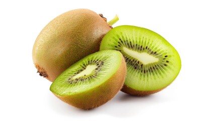 Fototapeta premium Kiwi fruit on a white background with a clipping path