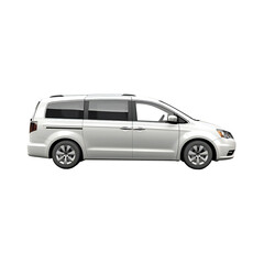 Fototapeta premium White minivan on transparent background