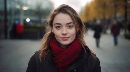 portrait of a woman in the city