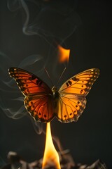 Obraz premium Transforming Financial Limitations into Freedom Money Bill Morphing into a Butterfly