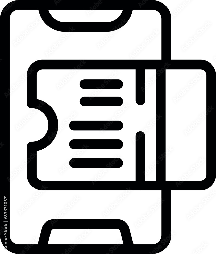 Wall mural vector illustration of a stylized smartphone with a notepad application on the screen