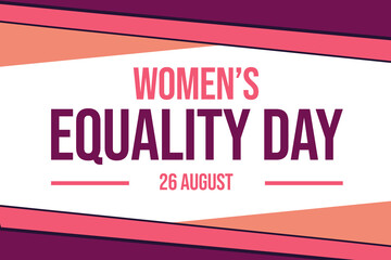 Women's Equality Day wallpaper with traditional border design on the white background. illustration August 26.