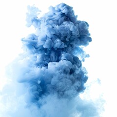 Fototapeta premium A blue smoke cloud with a white background