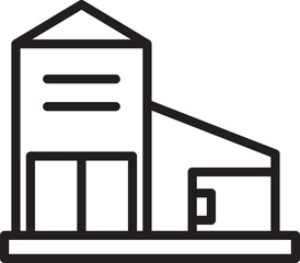 House Building Line Icon
