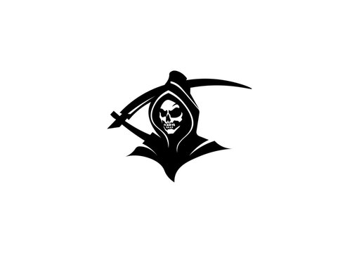 Vector illustration of death logo with scythe