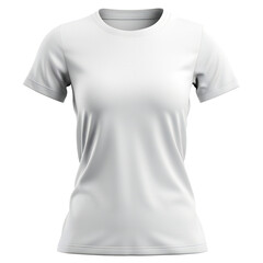 White female plain t-shirt on transparent background