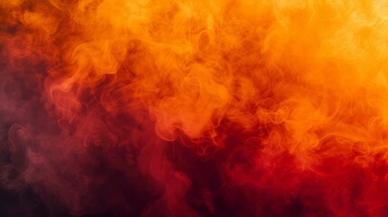 Abstract Swirling Orange and Red Smoke Background