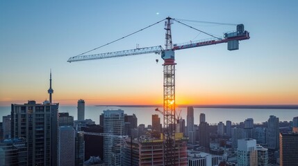 Fototapeta premium The construction of a new skyscraper in the city. A symbol of progress and development.