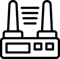 Vector icon of a dual antenna walkietalkie in a simplistic black and white design