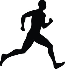 Silhouette of a running man