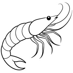 Shrimp icon vector art silhouette illustration