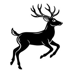 Deer jumping illustration vector silhouette clean line art