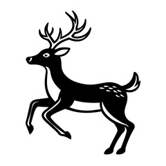 Deer jumping illustration vector silhouette clean line art