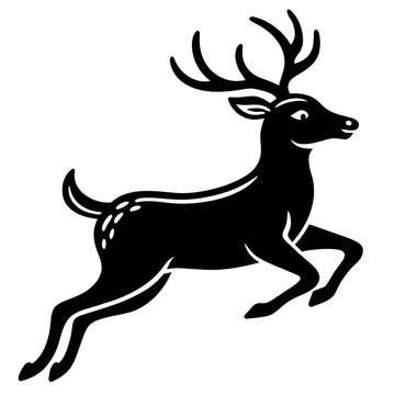 recommend clip art: Deer jumping illustration vector silhouette clean line art