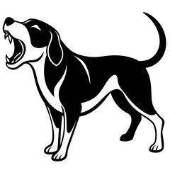 Dog screams icon silhouette vector illustration. 